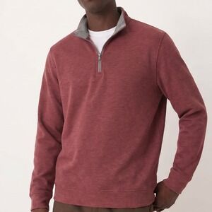 COLLARS & CO. 1/4 Zip‎ Pullover Mens 2XL Maroon Heathered Soft Cotton Blend Golf